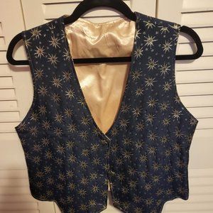 Navy and Gold Sparkly Vest